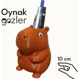 Kapibara Tasarım Kalemlik - Oynak Gözler - 1 Adet - Kahverengi