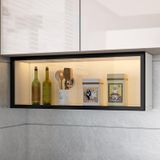 Kapılı ve LED Işıklı Duvar Dolabı, Mutfak, Banyo ve Yemek Odası için Yer Tasarrufu, Delmeden Kolay Kurulum ve Fonksiyonel, Beyaz - 60 x 19 x 30 cm/23,6 x 7,5 x 11,8 inç, Beyaz -