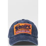 Kapin Eskitme Kot Lacivert Hardal Baseball Cap Nakışlı Tasarım Şapka