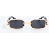 Kapin Retro Minimal Güneş Gözlüğü - Gold Siyah - Altın - Siyah