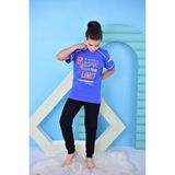 Kapip Mavi Break Limite Baskılı Kısa Kollu Erkek Çocuk Pijama Takımı 11-15 Yaş 5054-M - 11 - 12 Yaş