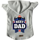 Kapişonlu Polar Sweatshirt Köpek ve Kedi Kıyafeti & Elbisesi - Beyaz Best Dad - XS