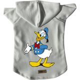 Kapişonlu Polar Sweatshirt Köpek ve Kedi Kıyafeti & Elbisesi - Beyaz Donald - XL