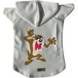 Kapişonlu Polar Sweatshirt Köpek ve Kedi Kıyafeti & Elbisesi - Beyaz Tazmanya Canavarı - XL