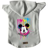 Kapişonlu Polar Sweatshirt Köpek ve Kedi Kıyafeti & Elbisesi - Beyaz Yeni Mickey Mouse - XL
