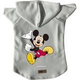 Kapişonlu Polar Sweatshirt Köpek ve Kedi Kıyafeti & Elbisesi - Beyaz Yeni Mickey - XS