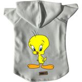 Kapişonlu Polar Sweatshirt Köpek ve Kedi Kıyafeti & Elbisesi - Beyaz Yeni Tweety - M