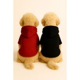 Kapişonlu Polar Sweatshirt Köpek ve Kedi Kıyafeti & Elbisesi - Kırmızı & Siyah 2'li Fırsat Paketi - Kırmızı - Siyah - XS
