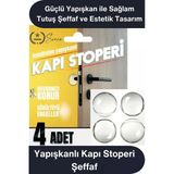 #Kapıstoperi Yapışkanlı Kapı Stoperi Şeffaf 4 Adet Kapı Kolu Çarpma Engelleyici Duvar Koruyucu Silikon Tampon Sessiz Dar