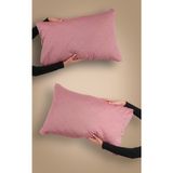 Kapitone Kapaklı Yastık Kılıfı - Bordo - 50 x 70