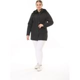 Kapitone Mont, Kaban, Içi Kürklü Kapitone Mont ,büyük Beden Mont, Su Itici Mont - Black - 54