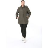 Kapitone Mont, Kaban, Içi Kürklü Kapitone Mont ,büyük Beden Mont, Su Itici Mont - Haki - 52