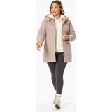 Kapitone Mont, Kaban, Içi Kürklü Kapitone Mont ,büyük Beden Mont, Su Itici Mont - Krem - 48