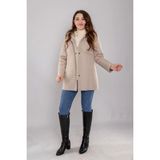 Kapitone Mont, Kaban, Içi Kürklü Kapitone Mont ,büyük Beden Mont, Su Itici Mont - Krem - 48