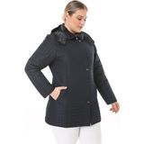 Kapitone Mont, Kaban, Içi Kürklü Kapitone Mont ,büyük Beden Mont, Su Itici Mont - Lacivert - Navy Blue - 54