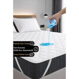 Kapitone-ped Microfiber %100 Sıvı Su Geçirmez Tek-çift Kişilik Köşe Lastikli Alez Yatak Koruyucu 90x190 cm - 90 x 190 cm - Beyaz