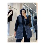 Kapitone Şişme Yelekli Tesettür 3’lü Takım – Spor Şık Modern Kombin (Yelek + Sweatshirt + Pantolon) Kapitone-Lacivert