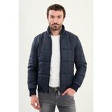 Kapitone Slim Fit Hakim Yaka Şişme Erkek Mont - Lacivert - 56