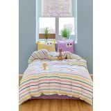 Kapitone Yatak Örtüsü Takımı Tek Kişilik 160x220 Cm Sarı lila Yumuşak ve Çift Taraflı