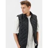 Kapitone Yelek Slim Fit Fermuarlı Dik Yaka Cepli