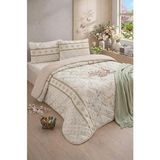 Kapitoneli Çift Kişilik Desenli Pike - Yatak Örtüsü Takımı 200X230 cm - 2 Adet Yastık Kılı - 1 x 32 x 27 cm