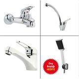 Kapkacakal 4 Parça Madrid Banyo Sabit Lavabo Mutfak Batarya Seti