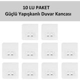 KapKacakAl Güçlü Kendinden Yapışkanlı Kancalar Köşe Rafı Banyo Rafı Duş Rafı Kancası, Su Geçirmez Askı 10 ADET