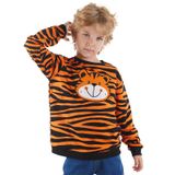 Kaplan Aplikeli Erkek Çocuk Sweatshirt