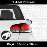 Kaplan Aslan Hayvan 2 Adet Sticker - Araba Motosiklet Kask Buzdolabi Cam Otomobil Atv Laptop Tablet Duvar Stickeri