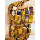 Kaplan Gözü Taşı Yandan Oyuklu Kare Kesim 10x10mm Dizi (49564)