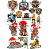 Kaplan Tiger Sticker Set-1 13 Parça Telefon, Tablet, Defter, Laptop Sticker