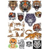 Kaplan Tiger Sticker Set-16 16 Parça Telefon, Tablet, Defter, Laptop Sticker