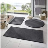 Kaplansoy Carpet Banyo Paspası Banyo Halısı 3 Lü Post Peluş Paspas - Antrasit