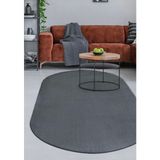 Kaplansoy Carpet Banyo Paspası Banyo Halısı Oval Post Peluş 80X150 cm - Antrasit - 80 x 150 cm oval