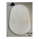 KAPLANSOY CARPET Banyo Paspası Oval Beyaz Post Peluş Kaymaz Taban