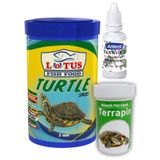 Kaplumbağa Yemi 1000ml, terrapin 100 ml Turtle Sticks, Multivitamin Seti