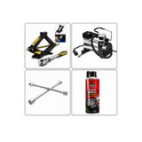 KAPOTO 1.5 Ton Cırcır Kollu Araç Kriko Seti 150 PSI Metal Hava Kompresörü Bijon Anahtarı 400 Ml Lastik Tamir Kiti Oto Acil Yol Yardım Seti