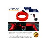 KAPOTO Araç İçi Torpido Ledi Şerit Led İp Neon Kırmızı 2 Metre Ambiyans Aydınlatma Dekoratif Led Universal Tüm Araçlara Uyumlu