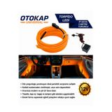 KAPOTO Araç Içi Torpido Ledi Şerit Led Ip Neon Turuncu 2 Metre Ambiyans Aydınlatma Dekoratif Led Universal Tüm Araçlara Uyumlu