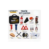 KAPOTO Araç Trafik İlk Yardım Seti Tüvtürk Muayene Uyumlu 1 Kg Yangın Tüpü Metal Lastik Şişirme Kompresörlü Çantalı