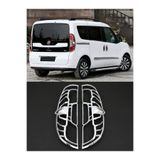 KAPOTO Fiat Doblo 2 2015-2021 Uyumlu Krom Stop Çerçevesi Abs Sağ Sol Arka Stop Lamba Kaplaması