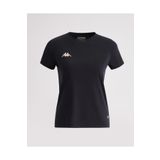 Kappa 331E2IWA01-3 W Kombat Dhola Bisiklet Yaka Regular Fit Düz Siyah Kadın T-Shirt