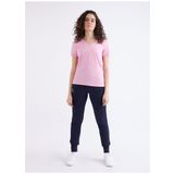 Kappa 361D5Uwx5W W Logo Cabou Bisiklet Yaka Regular Fit Düz Pembe Kadın T-Shirt