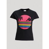 Kappa 371E8Cwa0B-1 W Authentic Sand Pakita Bisiklet Yaka Comfort Fit Düz Siyah Kadın T-Shirt