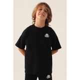 Kappa Authentic Caden Erkek Çocuk Antrasit Regular Fit Tişört - 9 - 10 Yaş