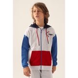 Kappa Authentic Clayton Erkek Çocuk Gri Regular Fit Fermuarlı Eşofman Üstü - 11 - 12 Yaş