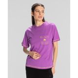 Kappa Authentıc Kage Kadın T-shirt Şık Tasarım ve Nefes Alabilir Kumaş ile Günlük Kullanım için - Mor - XS