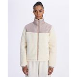 Kappa Authentic Sodani Kadın Beyaz-Kahverengi Oversize Fit Bomber Ceket - Beyaz - Kahverengi