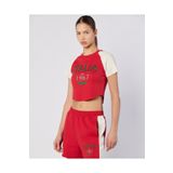 Kappa Balde Tee Kadın Ekru-Kırmızı Regular Fit Tişört
