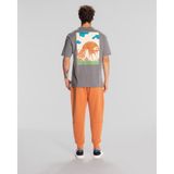 Kappa Kunio Erkek Gri-Mavi Regular Fit Tişört - 2XL - Gri - Mavi